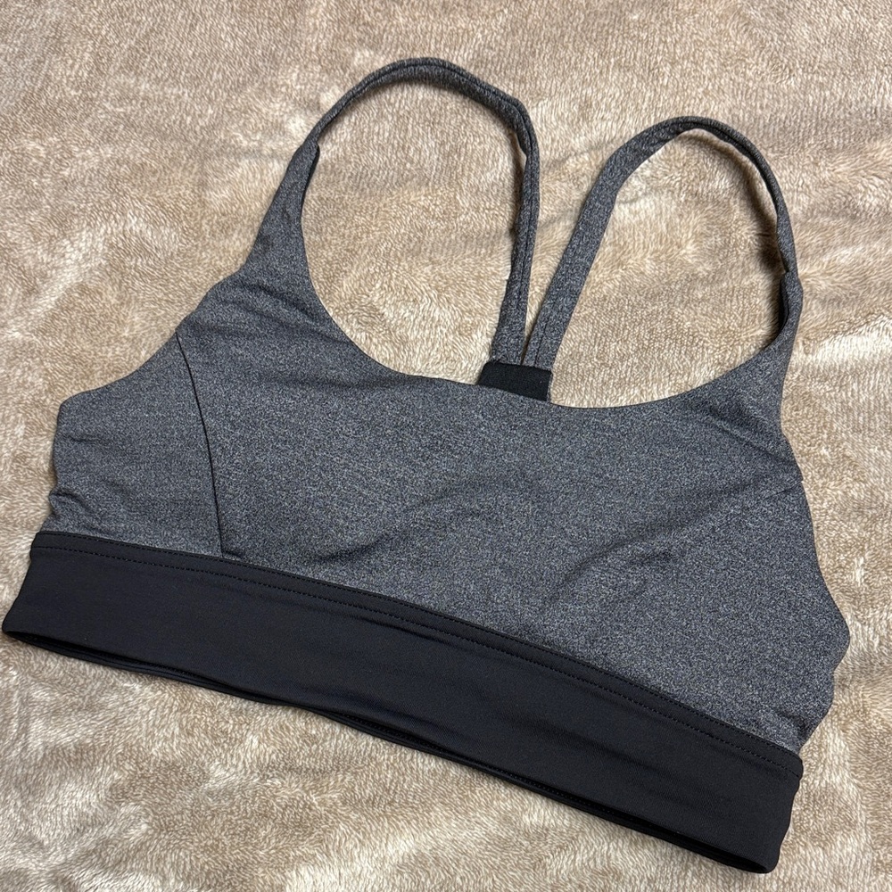 Lululemon Gray and Black Sports Bra